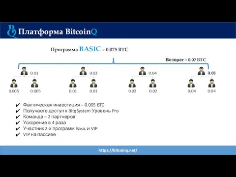 https://bitcoinq.net/ Платформа BitcoinQ Программа BASIC – 0.075 BTC 0.005 0.005 0.01