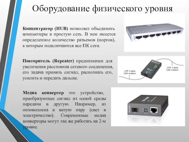 Оборудование физического уровня