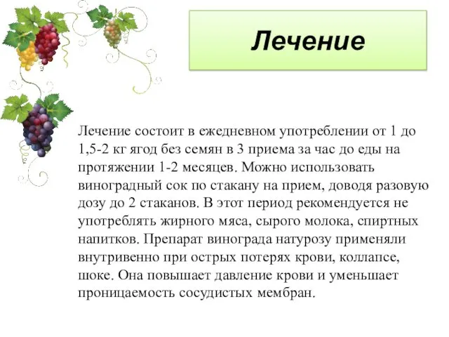 Лечение Лечение состоит в ежедневном употреблении от 1 до 1,5-2 кг