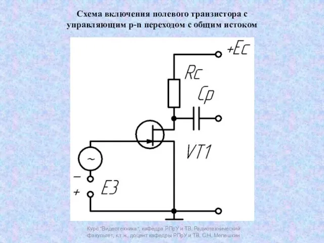 Курс "Видеотехника", кафедра РПрУ и ТВ, Радиотехнический факультет, к.т.н., доцент кафедры