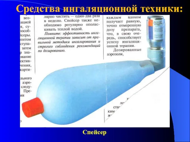 Средства ингаляционной техники: Спейсер