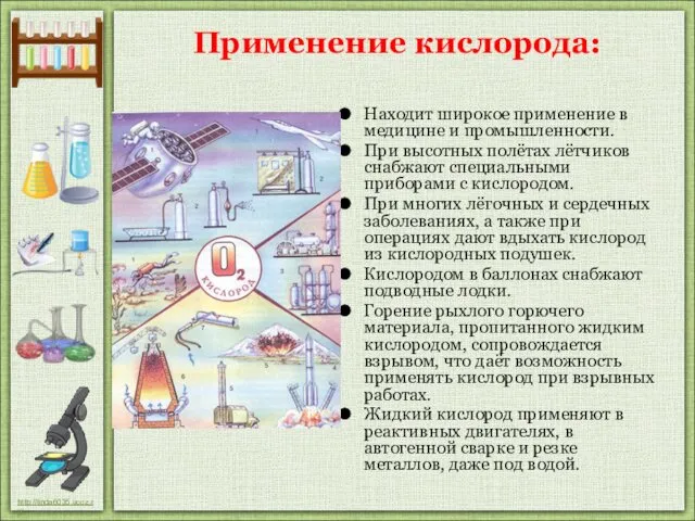 Находит широкое применение в медицине и промышленности. При высотных полётах лётчиков