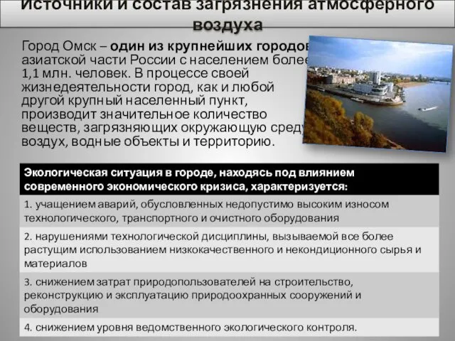 Город Омск – один из крупнейших городов азиатской части России с