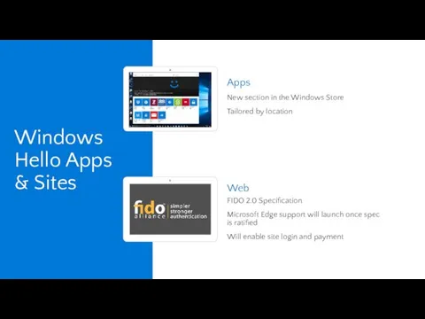 Windows Hello Apps & Sites Apps New section in the Windows