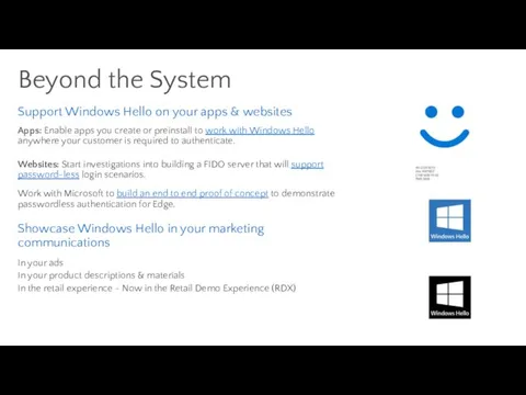 Beyond the System Support Windows Hello on your apps & websites