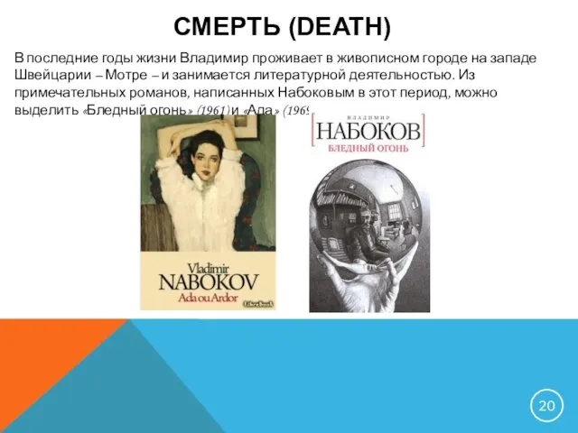 СМЕРТЬ (DEATH) В последние годы жизни Владимир проживает в живописном городе