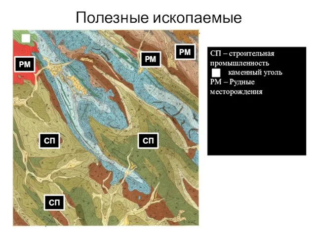 Полезные ископаемые СП СП СП СП – строительная промышленность каменный уголь