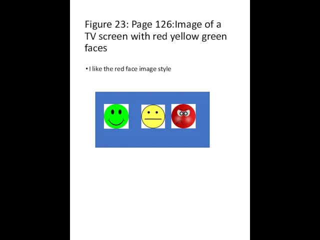 Figure 23: Page 126:Image of a TV screen with red yellow