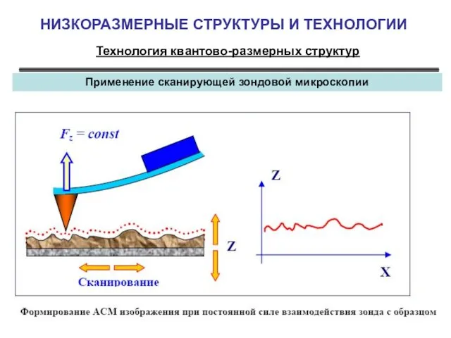 НИЗКОРАЗМЕРНЫЕ СТРУКТУРЫ И ТЕХНОЛОГИИ Технология квантово-размерных структур Применение сканирующей зондовой микроскопии