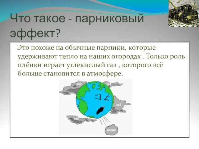 Что такое - парниковый эффект? Это похоже на обычные парники, которые