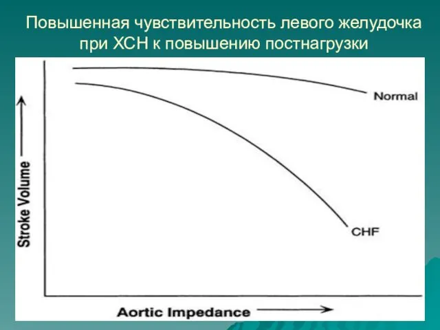 Повышенная чувствительность левого желудочка при ХСН к повышению постнагрузки