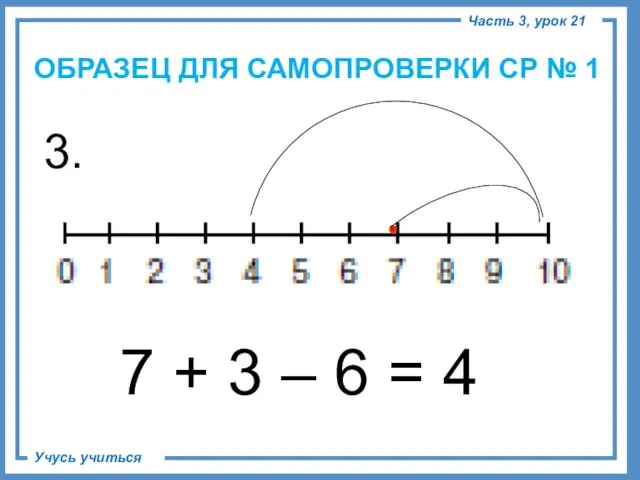 3. 7 + 3 – 6 = 4 ОБРАЗЕЦ ДЛЯ САМОПРОВЕРКИ