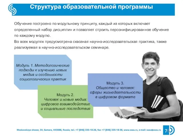 . Структура образовательной программы 76 Обучение построено по модульному принципу, каждый