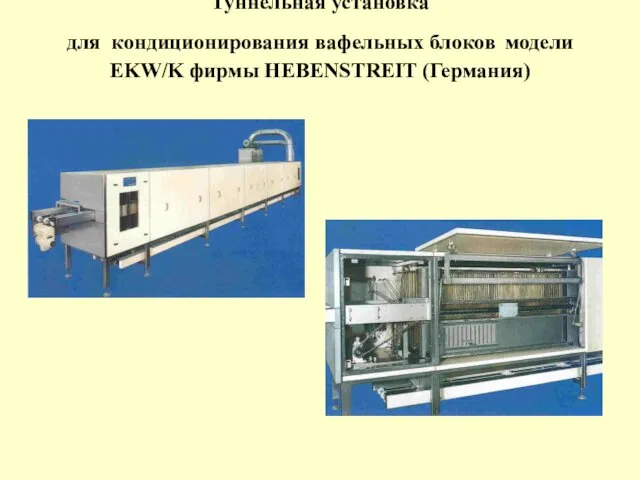 Туннельная установка для кондиционирования вафельных блоков модели EKW/K фирмы HEBENSTREIT (Германия)