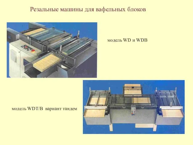 модель WD и WDB модель WDT/B вариант тандем Резальные машины для вафельных блоков
