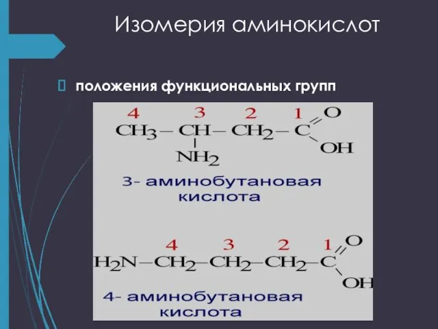 Изомерия аминокислот положения функциональных групп