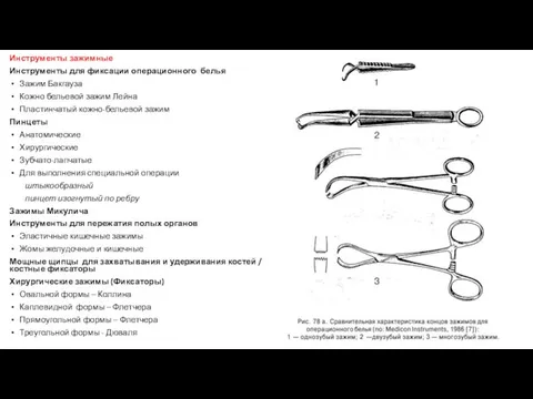 Инструменты зажимные Инструменты для фиксации операционного белья Зажим Бакгауза Кожно бельевой