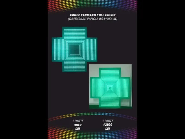 CRUCE FARMACII FULL COLOR (DIMENSIUNI PANOU: 0.54*0.54 M) 1 PARTE 9860 LEI 1 PARTE 12800 LEI