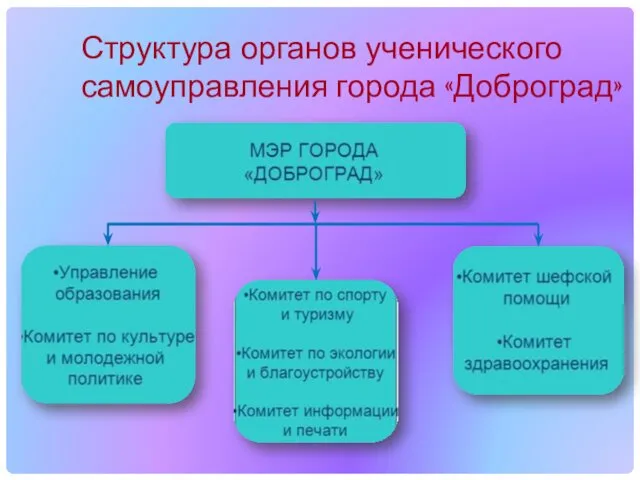 Структура органов ученического самоуправления города «Доброград»