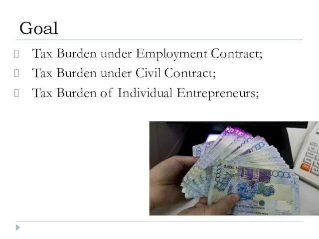 Tax Burden under Employment Contract; Tax Burden under Civil Contract; Tax Burden of Individual Entrepreneurs; Goal