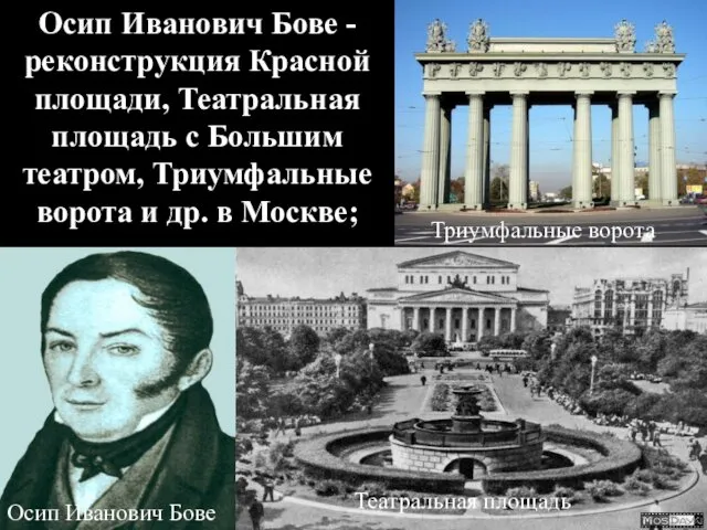 Осип Иванович Бове - реконструкция Красной площади, Театральная площадь с Большим