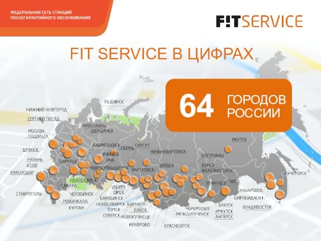 64 ГОРОДОВ РОССИИ FIT SERVICE В ЦИФРАХ