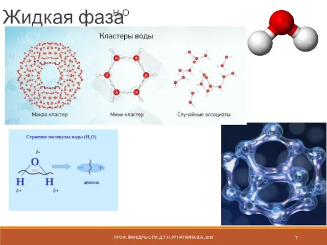 ПРОФ. КАФЕДРЫ ОПИ, Д.Т.Н. ИГНАТКИНА В.А.,2019 Жидкая фаза Н2О