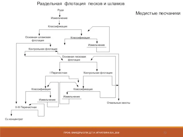 Раздельная флотация песков и шламов Медистые песчаники ПРОФ. КАФЕДРЫ ОПИ, Д.Т.Н. ИГНАТКИНА В.А.,2019