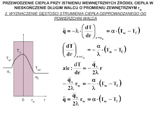 PRZEWODZENIE CIEPŁA PRZY ISTNIENIU WEWNĘTRZNYCH ŹRÓDEŁ CIEPŁA W NIESKOŃCZENIE DŁUGIM WALCU