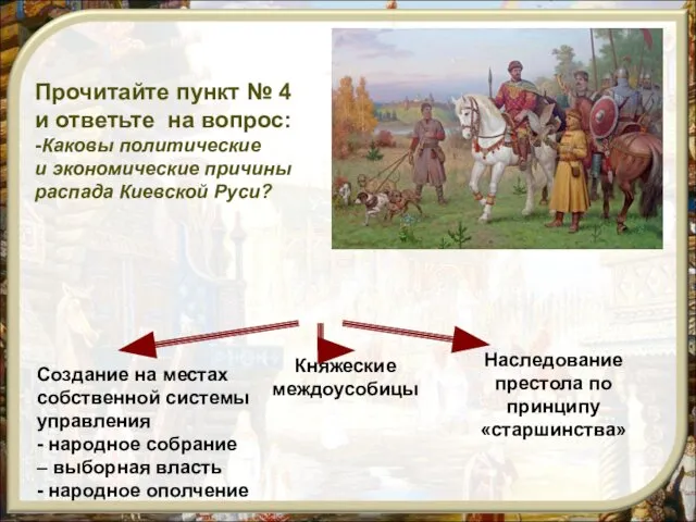 ЗАДАНИЕ Прочитайте пункт № 4 и ответьте на вопрос: -Каковы политические