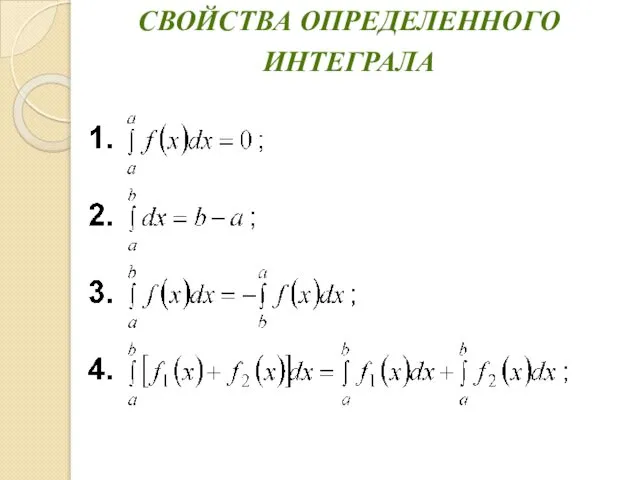 СВОЙСТВА ОПРЕДЕЛЕННОГО ИНТЕГРАЛА