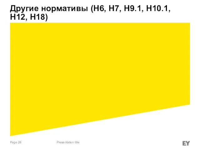 Другие нормативы (Н6, Н7, Н9.1, Н10.1, Н12, Н18) Presentation title