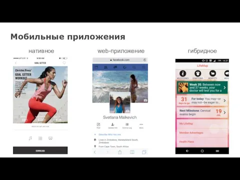 нативное web-приложение гибридное Мобильные приложения