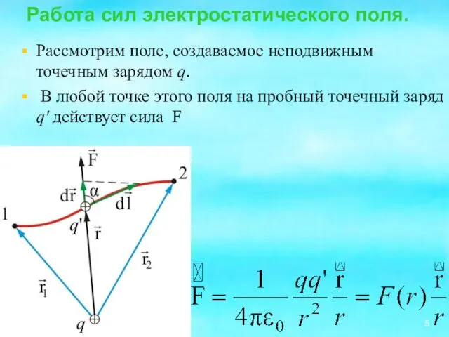 Рассмотрим поле, создаваемое неподвижным точечным зарядом q. В любой точке этого