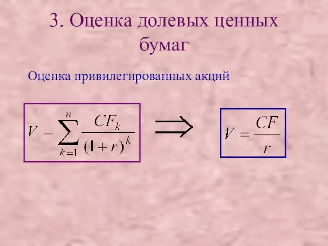 3. Оценка долевых ценных бумаг Оценка привилегированных акций