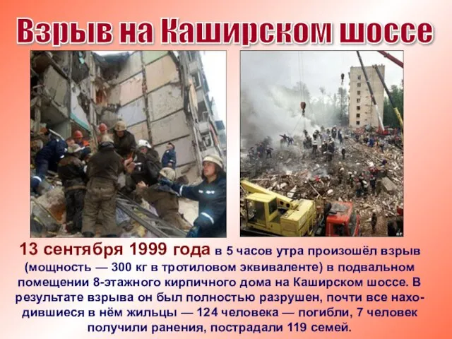 Взрыв на Каширском шоссе 13 сентября 1999 года в 5 часов