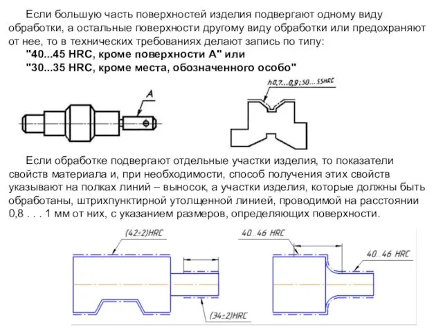 Если большую часть поверхностей изделия подвергают одному виду обработки, а остальные