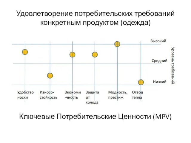 Удовлетворение потребительских требований конкретным продуктом (одежда) Ключевые Потребительские Ценности (MPV)