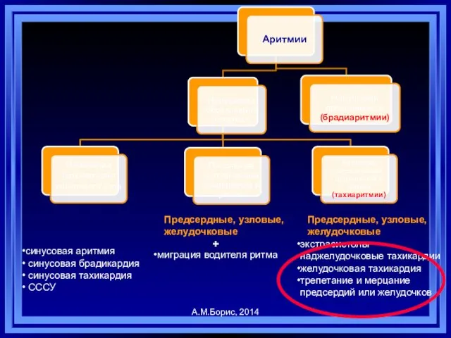 синусовая аритмия синусовая брадикардия синусовая тахикардия СССУ миграция водителя ритма Предсердные,