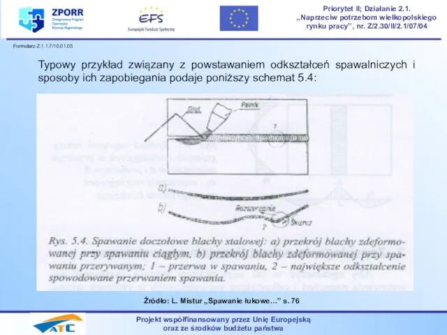 Projekt współfinansowany przez Unię Europejską oraz ze środków budżetu państwa Priorytet