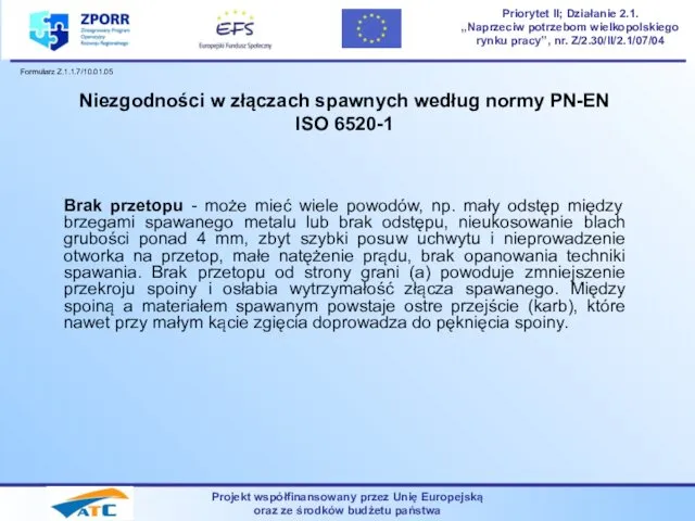 Projekt współfinansowany przez Unię Europejską oraz ze środków budżetu państwa Priorytet