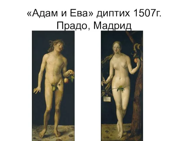 «Адам и Ева» диптих 1507г.Прадо, Мадрид