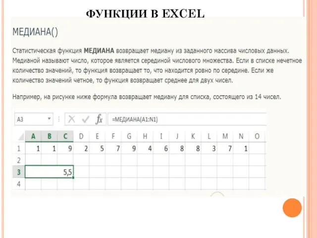 ФУНКЦИИ В EXCEL