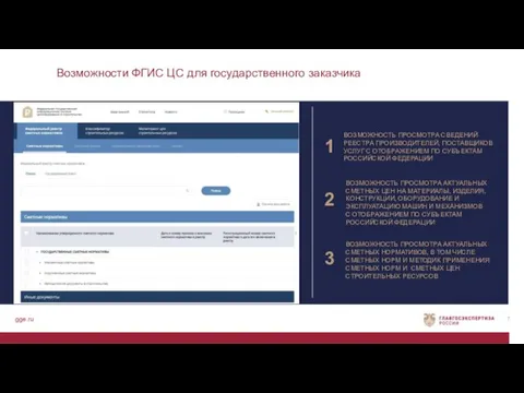 gge.ru Возможности ФГИС ЦС для государственного заказчика ВОЗМОЖНОСТЬ ПРОСМОТРА СВЕДЕНИЙ РЕЕСТРА