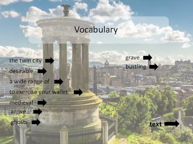 Vocabulary the twin city desirable a wide range of to exercise