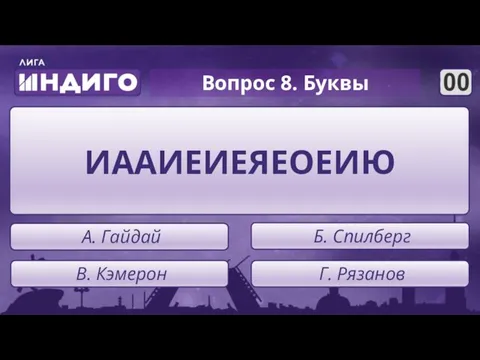 Назовите режиссера по названию фильма, в котором остались только гласные: А.