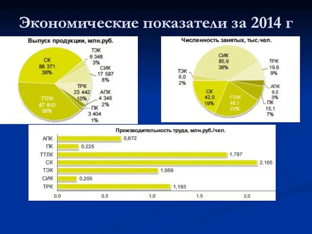 Экономические показатели за 2014 г