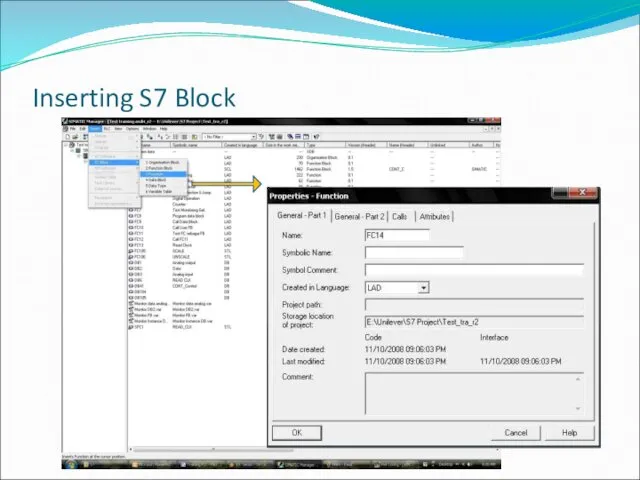 Inserting S7 Block