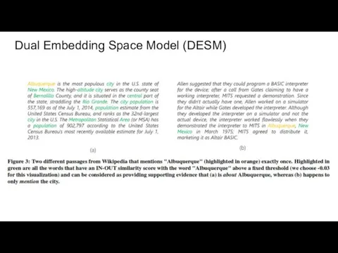 Dual Embedding Space Model (DESM)