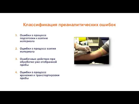 Классификация преаналитических ошибок